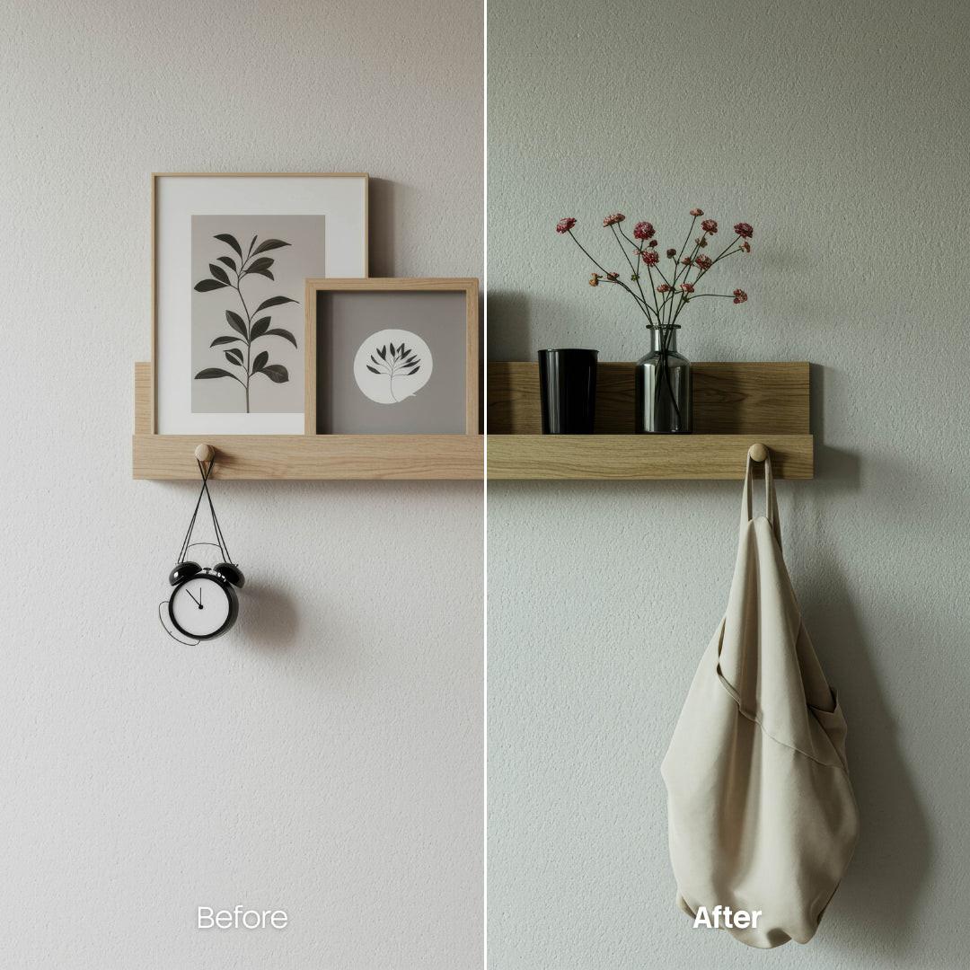 Before and after Modern Interior Contrast Lightroom preset edit