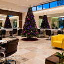 Modern Hair Salon with Festive Christmas Tree Decor