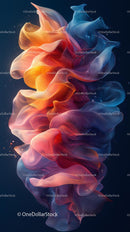 Abstract Colorful Smoke Swirl in Modern Digital Art