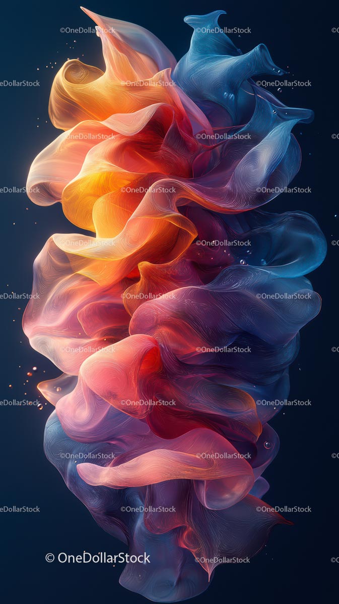 Abstract Colorful Smoke Swirl in Modern Digital Art