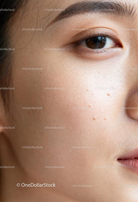 Close-up of natural skin texture on a youthful face