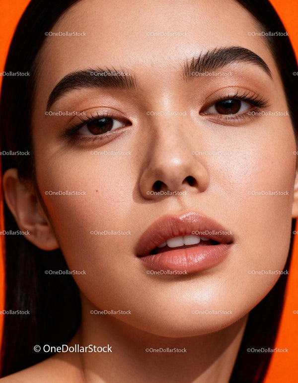 Close Up Portrait of Woman with Natural Glowing Skin