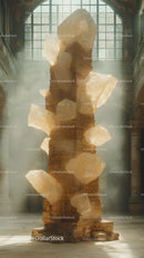Large Salt Crystals Floating Inside an Industrial Historic Building