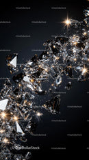 Sparkling Diamonds and Crystal Fragments with Glittering Light