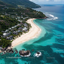 Tropical Beach with Crystal Clear Water and Lush Green Mountains