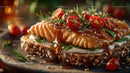 Fresh Grilled Fish with Cherry Tomatoes Sunflower Seeds and Rosemary