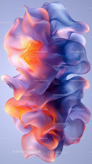 Abstract Colorful Fluid Shapes in Digital Art Style