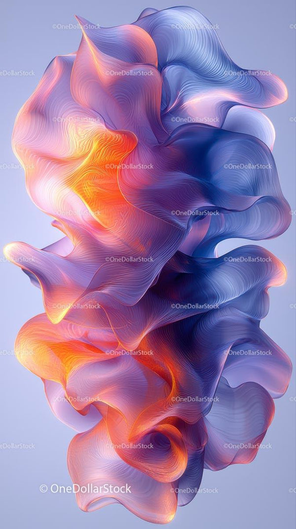 Abstract Colorful Fluid Shapes in Digital Art Style