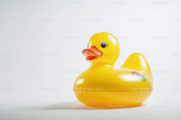 Yellow Rubber Duck in Floating Pool Toy for Summer Fun