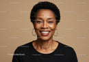 Elegant African American Woman Smiling with Natural Beauty and Joy