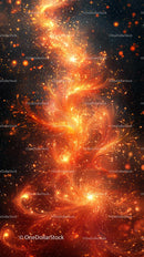 Vibrant Cosmic Explosion with Fiery Nebula Swirls and Star Formation