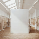 Minimalist Fashion Boutique with Neutral Clothes Display