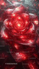 Elegant Red Glass Rose Art Sculpture Highlighting Artistic Floral Craft