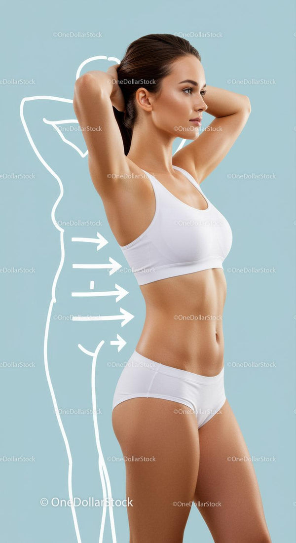 Fitness Model Showing Toned Body with Body Contours and Active Posture