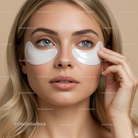 Woman with under eye patches during skincare treatment