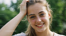Smiling Young Woman Outdoors with Natural Environment Beautiful Portrait
