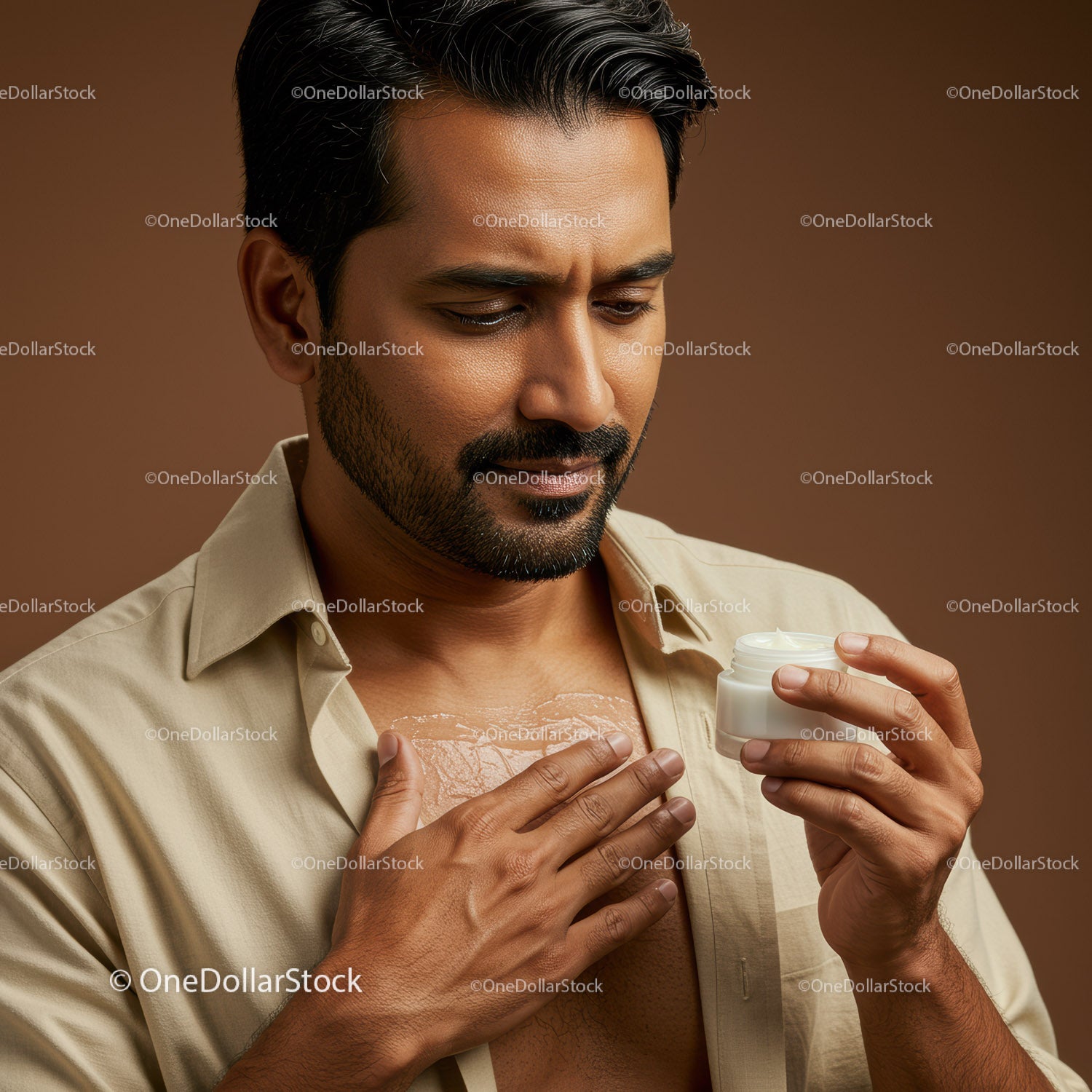 Man Applying Moisturizer for Healthy Skin Grooming Routine