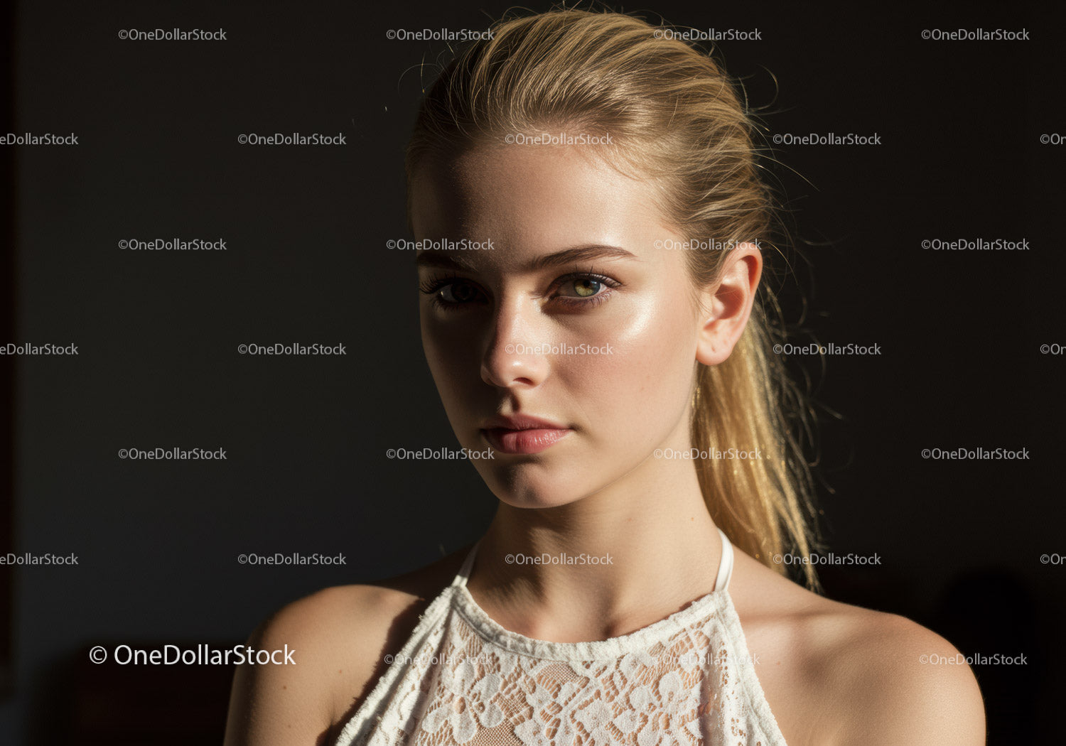 Elegancki portret młodej kobiety o blond włosach i blasku słońca