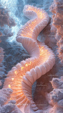 Bioluminescent Coral Reef with Glowing Marine Structures
