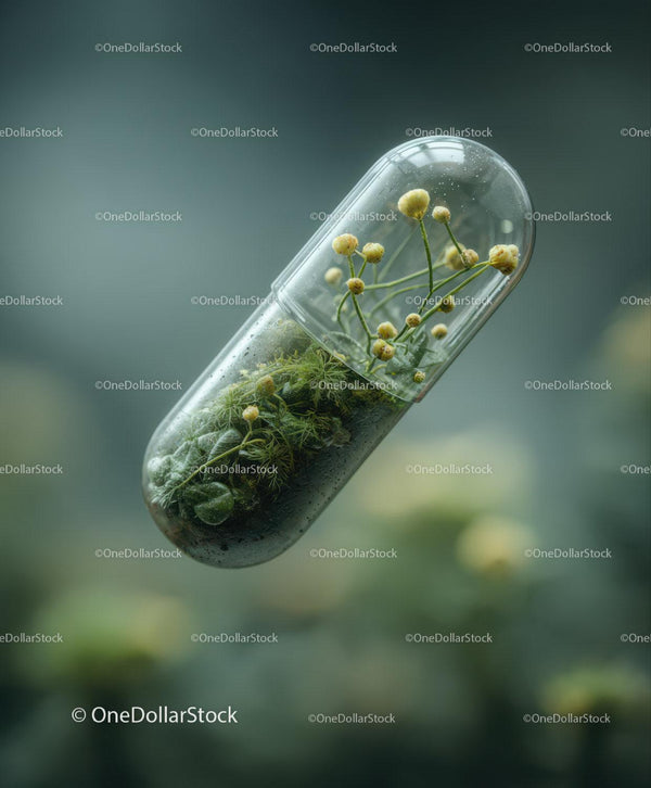 Transparent Capsule With Miniature Yellow Flowers