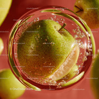 Fresh Green Apple Splash in Water with Refreshing Vibe