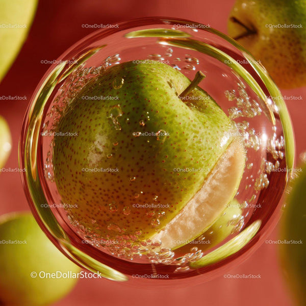 Fresh Green Apple Splash in Water with Refreshing Vibe