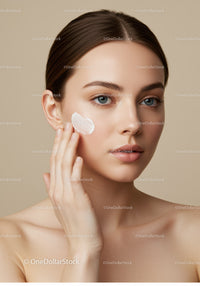 Close-Up of Woman Applying Skincare Cream for Facial Beauty