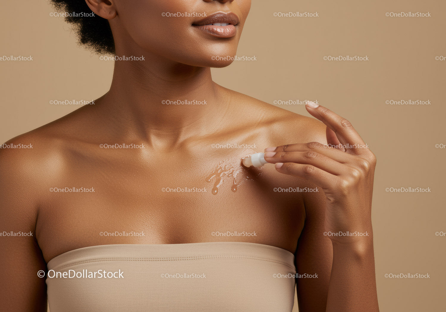 Close-up of Woman Applying Sunscreen Lotion on Shoulder for Sun Protection