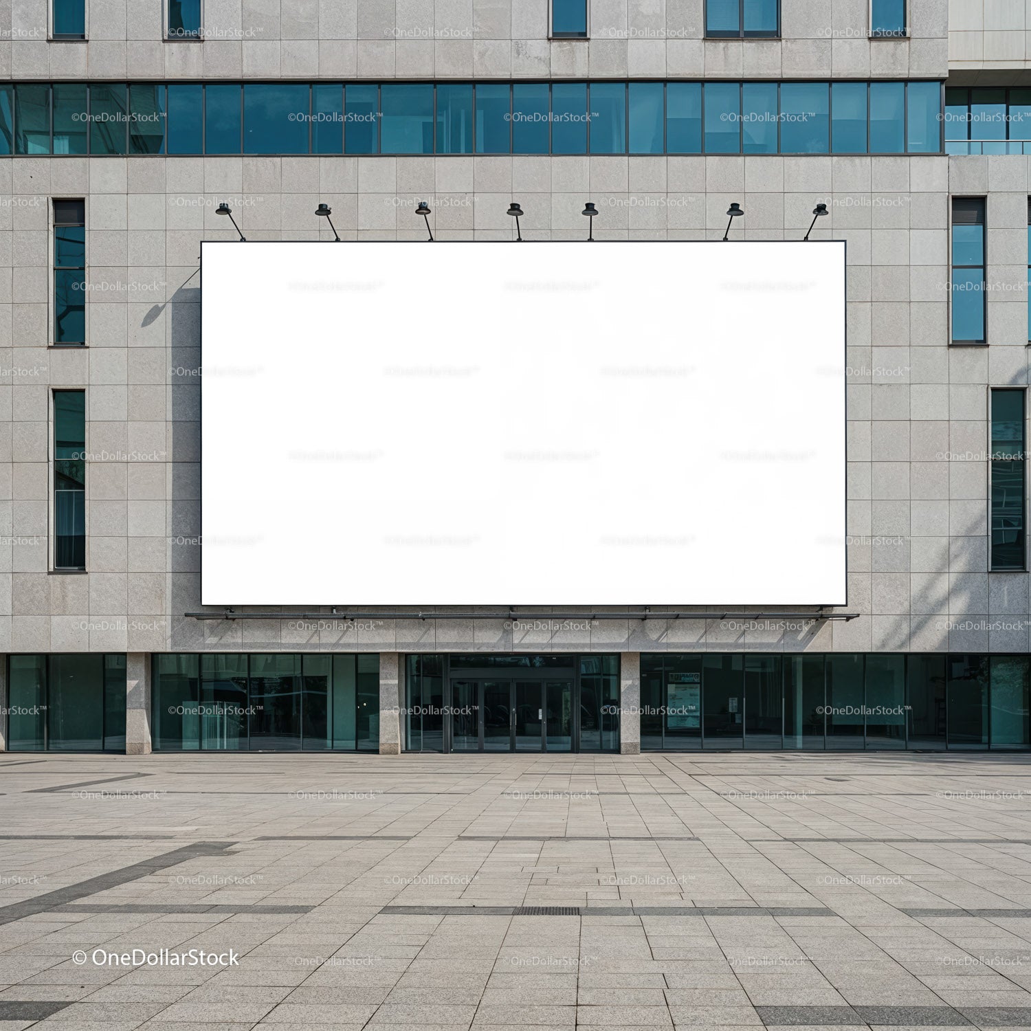 Large Blank Outdoor Billboard on Modern Building