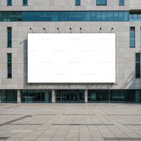 Large Blank Outdoor Billboard on Modern Building