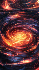 Futuristic cosmic galaxy with fiery whirlpool in space digital art