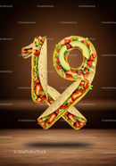 Creative 19 Number Made From Tacos With Fresh Ingredients