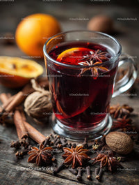 Delicious Mulled Wine with Spices and Orange Slices