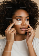 Natural Skincare Routine with Under-Eye Patches for Healthy Glow