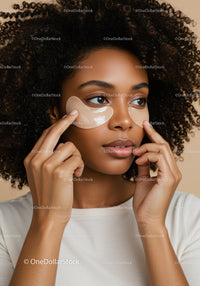 Natural Skincare Routine with Under-Eye Patches for Healthy Glow