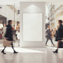 Blank White Poster in Modern Busy Shopping Mall
