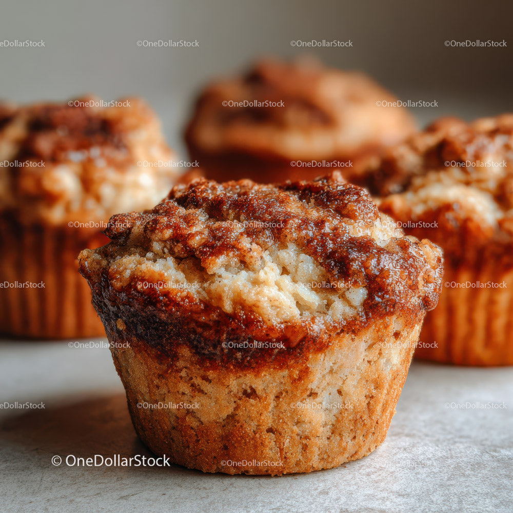 Freshly Baked Blueberry Muffins with Golden Brown Crust