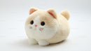 Cute Plush Cat Toy with Large Black Eyes and Pink Nose
