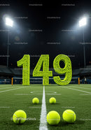 Large Numbers Made of Tennis Balls on Night Court