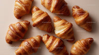 Fresh Croissants with Flaky Layers and Golden Crust for Breakfast