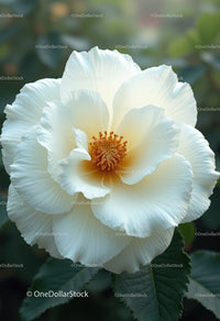 Beautiful White Hibiscus Flower in a Lush Garden