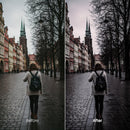 color grading preview with Cinematic Streets Rain LUT Pack
