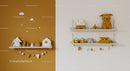 Cute Child's Room Decor with Plush Animal Figurines and Shelves