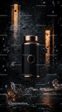 Luxury Black and Rose Gold Coffee Tumbler with Splash Effect
