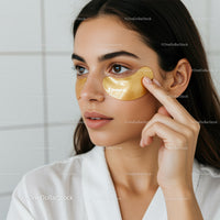 Beautiful Woman with Gold Under Eye Patches for Skin Rejuvenation