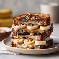 Banana Caramel Toast Sandwich for Delicious Breakfast or Snack