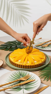 Tropical Mango Fruit Tart with Vibrant Tropical Presentation