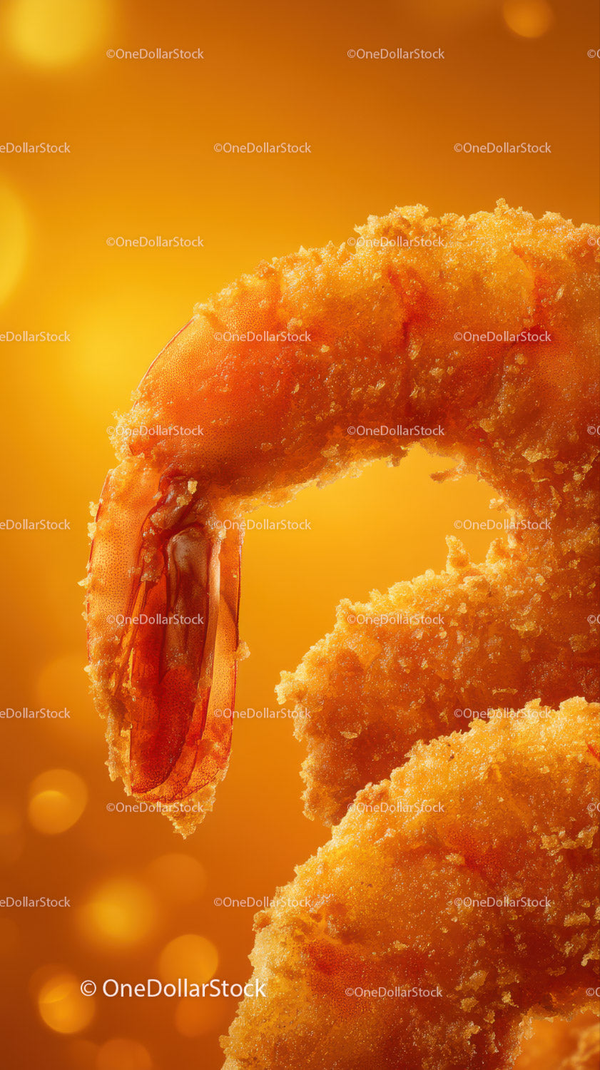 Crispy Fried Shrimp Close-Up with Golden Crust for Apps or Seafood Dishes