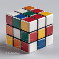 Colorful Rubik's Cube with White Background for Brain Teasers