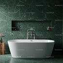 Luxurious Green Marble Bathroom with Modern Freestanding Bathtub